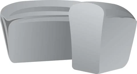 Rectangular loaf of bread. Grayscale image of food. Stock Illustration