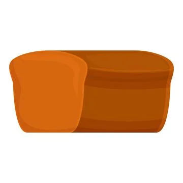 Rectangular loaf of bread with a slice cut off イラスト素材