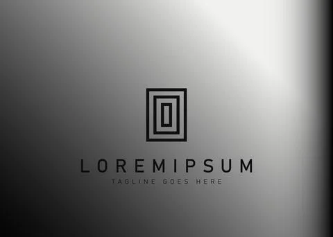 Rectangular logo design. Vector illustration of layered rectangular logo with Illustration