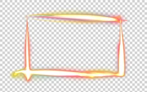 Rectangular luminous translucent frame made of a beam of multicolored light.  Stock Illustration