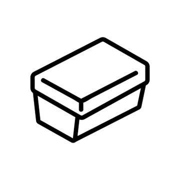 Rectangular lunch box icon vector outline illustration Stock Illustration