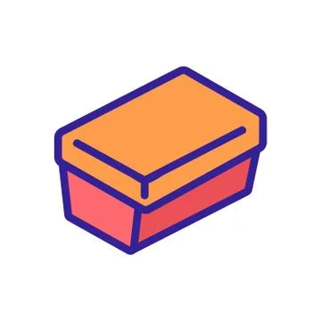 Rectangular lunch box icon vector outline illustration イラスト素材