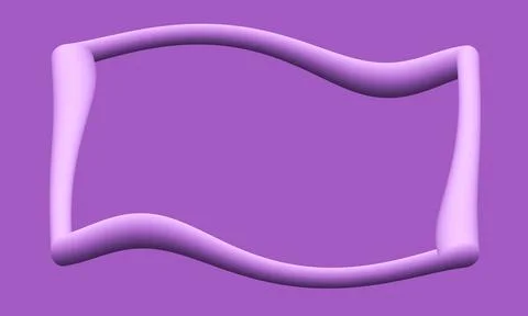 Rectangular luxury soft 3D wavy line frame for text. Violet pink trendy color Illustrazione stock