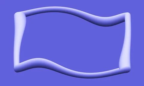 Rectangular luxury soft 3D wavy line frame for text. Very Peri trendy color Stock Illustration