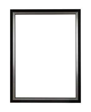 Rectangular metal frame for painting or picture isolated on a white backgroun Stock Photos