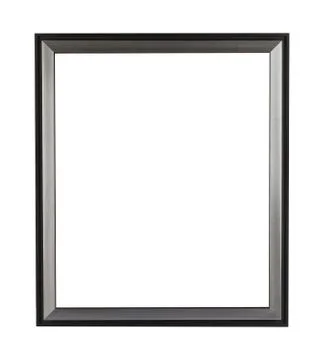 Rectangular metal frame for painting or picture isolated on a white backgroun Stock Photos