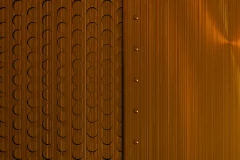 Rectangular metal plate with rivets on circular grille background Ilustración de archivo