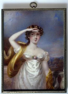 Rectangular miniature on ivory H. Millett (attributed to). Rectangular min... Stock Photos
