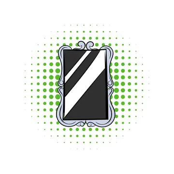 Rectangular mirror comics icon Stock Illustration