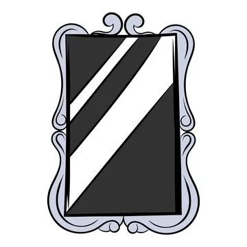 Rectangular mirror icon cartoon Stock Illustration