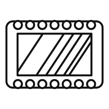 Rectangular mirror with round light bulbs for makeup application Stock Illustration