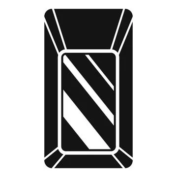 Rectangular mirror with rounded corners reflecting light in simple style Stock Illustration