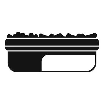 Rectangular modern wooden raised garden bed filled with soil Stock Illustration