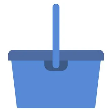 Rectangular mop bucket flat clipart vector illustration Stock-Illustration