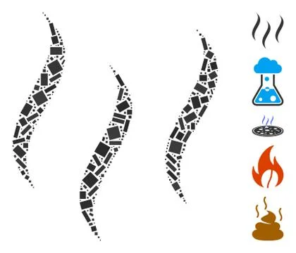 Rectangular Mosaic Aroma Steam Illustration
