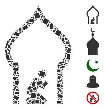 Rectangular Mosaic Islamic Church Stock Illustration