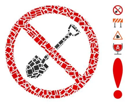 Rectangular Mosaic No Digging Stock Illustration