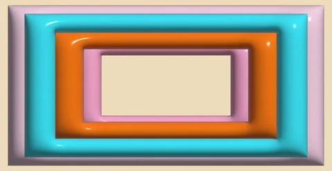 Rectangular multicolored shapes, 3D rendering illustration Stock Illustration