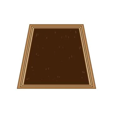 Rectangular natural fiber rug on white background Stockillustratie