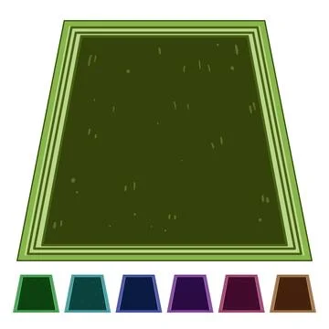 Rectangular natural fiber rug on white background Stock Illustration