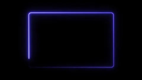 Rectangular neon frame in blue. Looping line motion animation. Stock Footage 310094531