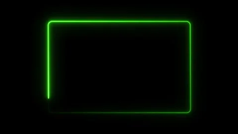 Rectangular neon frame in green. Looping line motion animation. 스톡 동영상 310094615