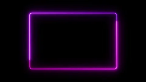 Rectangular neon frame in pink and purple. Looping line motion animation. Stockbeeldmateriaal 312779427