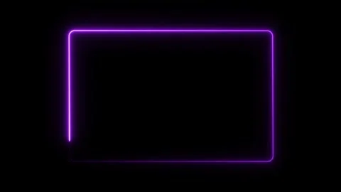 Rectangular neon frame in violet. Looping line motion animation. 스톡 동영상 310094574