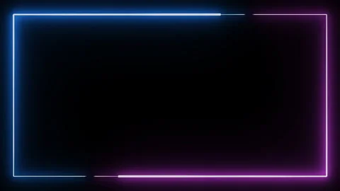 Rectangular Neon Light Frame Animation, Seamless Vaporwave Stock Footage 334812234