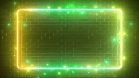 Rectangular neon sparkling luminous shape Stock Footage 108686722