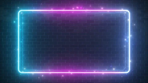 Rectangular neon sparkling luminous shape Video stock 108687004