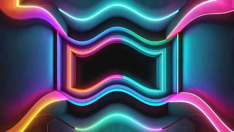 Rectangular neon waves in motion 4k animation 스톡 동영상 294851934