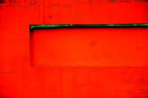 Rectangular niche in a concrete wall, colorful background of a concrete wall  스톡 사진