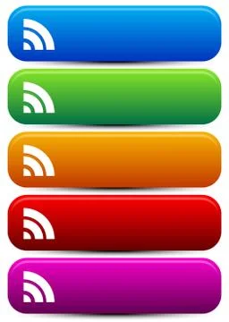 Rectangular, Oblong buttons with wireless signal shape Illustrazione stock