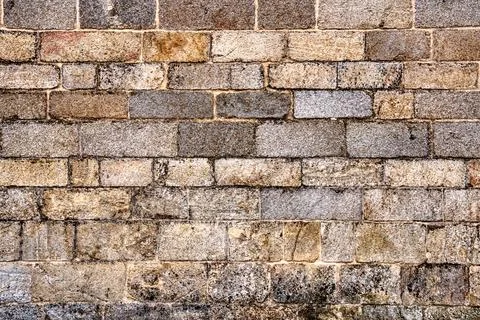 Rectangular Old Stone Wall Background 스톡 사진