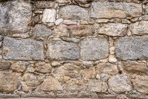 Rectangular Old Stone Wall Background Stock Photos