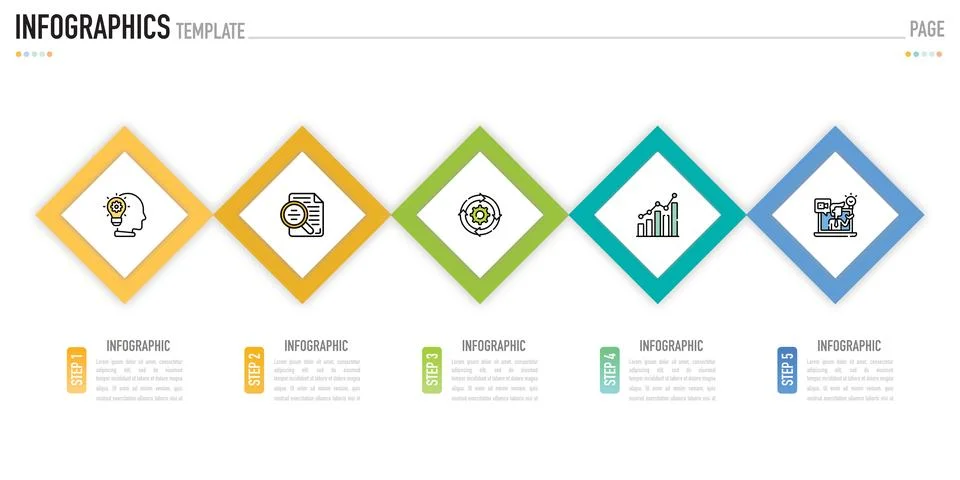 Rectangular or diamond infographic for business presentation Stock Illustration