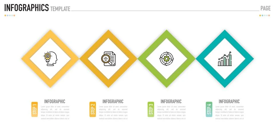 Rectangular or diamond infographic for business presentation Stock Illustration