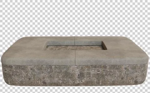Rectangular outdoor fire pit with stone surround Stock Illustration