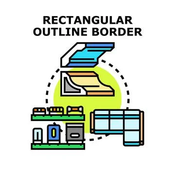 Rectangular outline border molding design elements イラスト素材