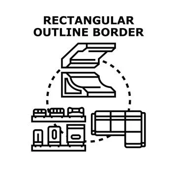 Rectangular outline border molding design elements 库存插图