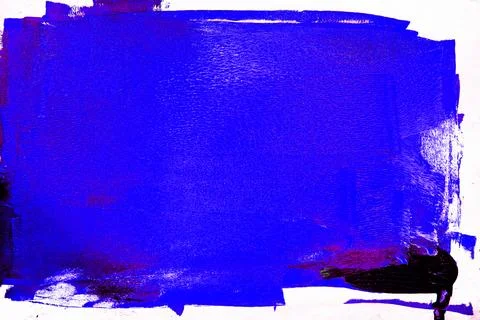 Rectangular paint brush stroke in vivid blue and purple tones isolated on w.. Stock Photos