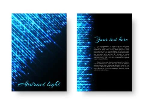 Rectangular pamphlet with neon light Illustrazione stock