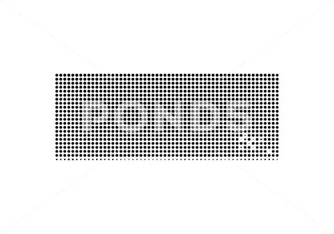 Rectangular panel made of black halftone dots grid pattern. 库存插图