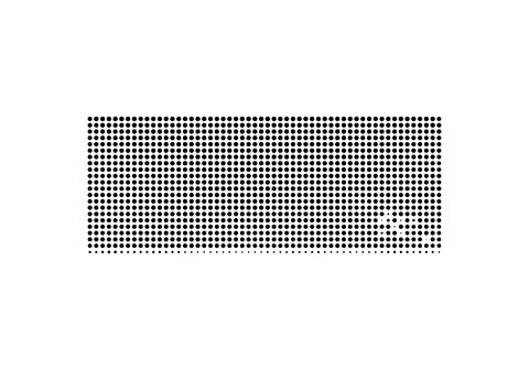Rectangular panel made of black halftone dots grid pattern. Stock Illustration