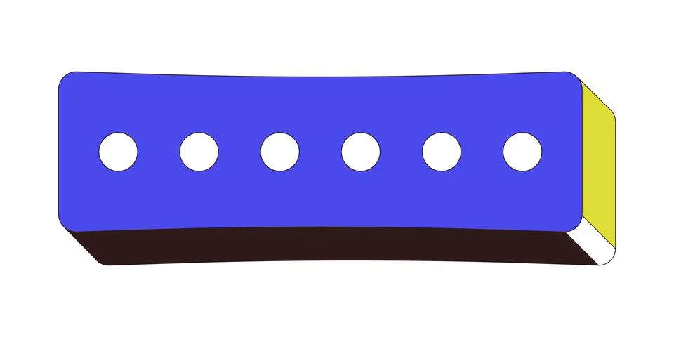 Rectangular password input field with six dots 2D cartoon object Stock Illustration