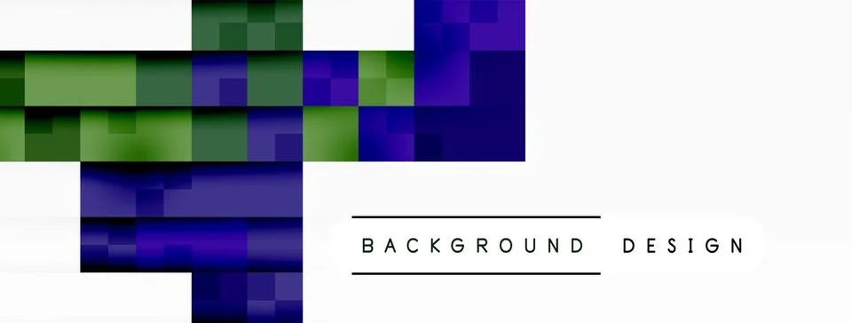 Rectangular pattern of electric blue and green checks on a violet background Stock Illustration