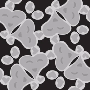 Rectangular Pattern of Gray Smiling Shapes Illustrazione stock