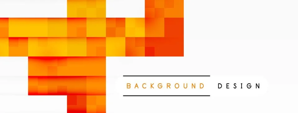 Rectangular pattern with orange and amber squares on white background Illustrazione stock