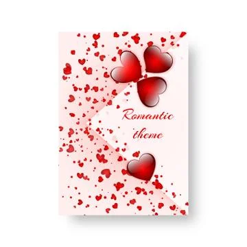 Rectangular pattern with scarlet hearts Stock Illustration